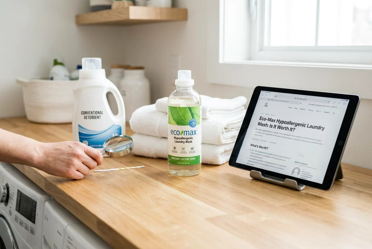 Professional header image for comparison analysis: Eco-Max Hypoallergenic Laundry Wash: Is It Worth It?