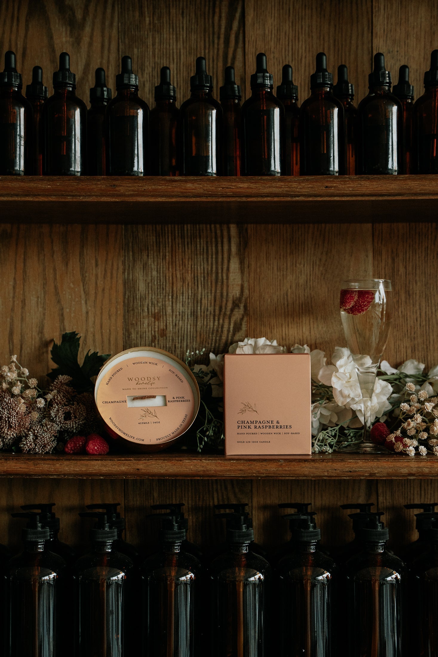 Champagne & Pink Raspberries