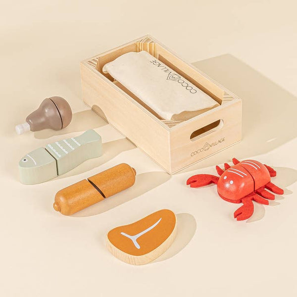 Woodsy Kids - Wooden Meat & Fish Playset
