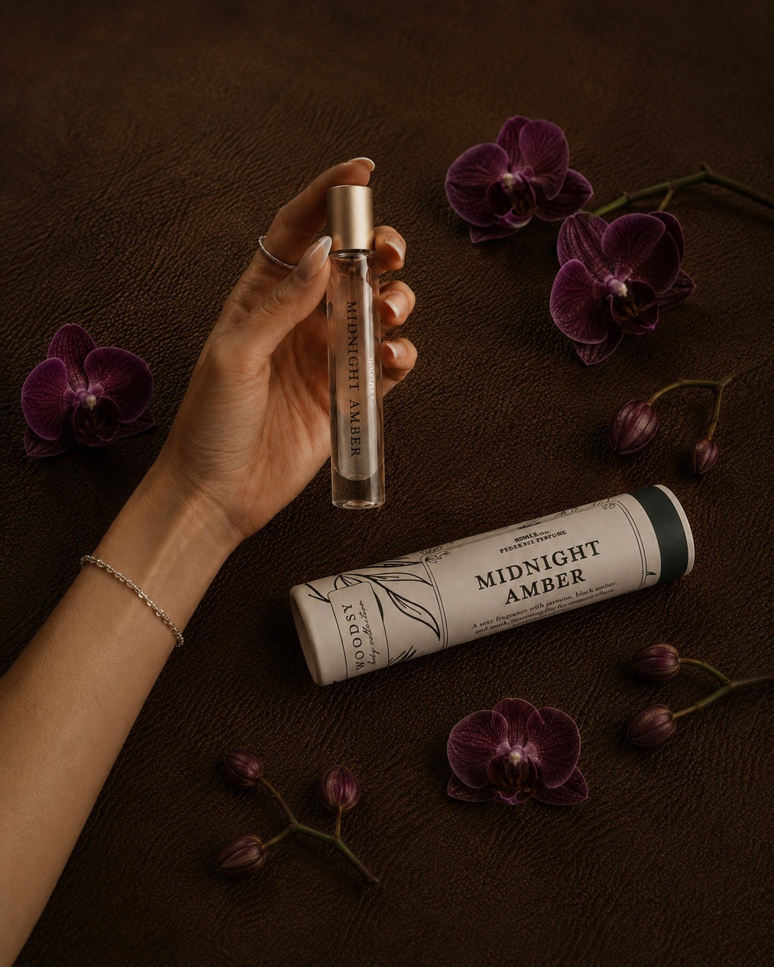 Midnight Amber Roll-On Perfume – Phthalate-Free, Travel Size