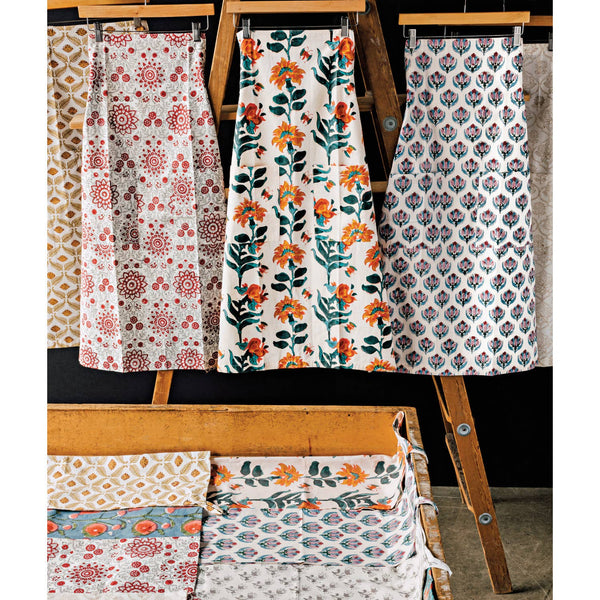 Bouquet Block Print Apron