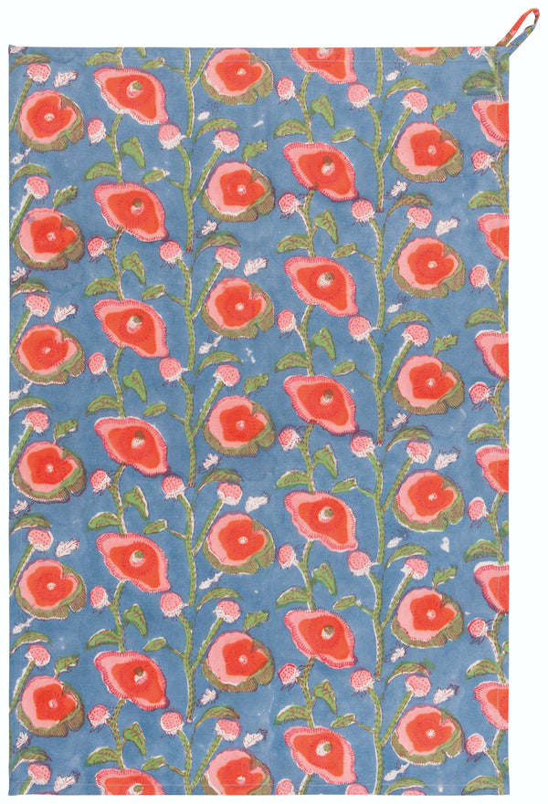 Poppy Block Print Dishtowel