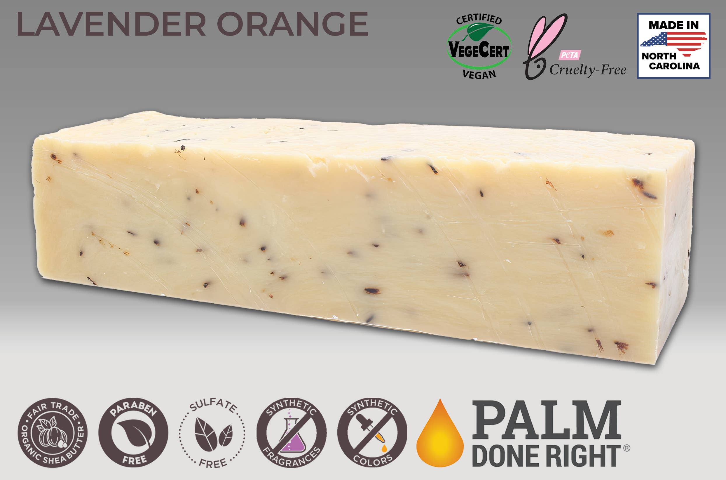 Lavender Orange Soap: Cut into 10-4.5 oz- 1" bars