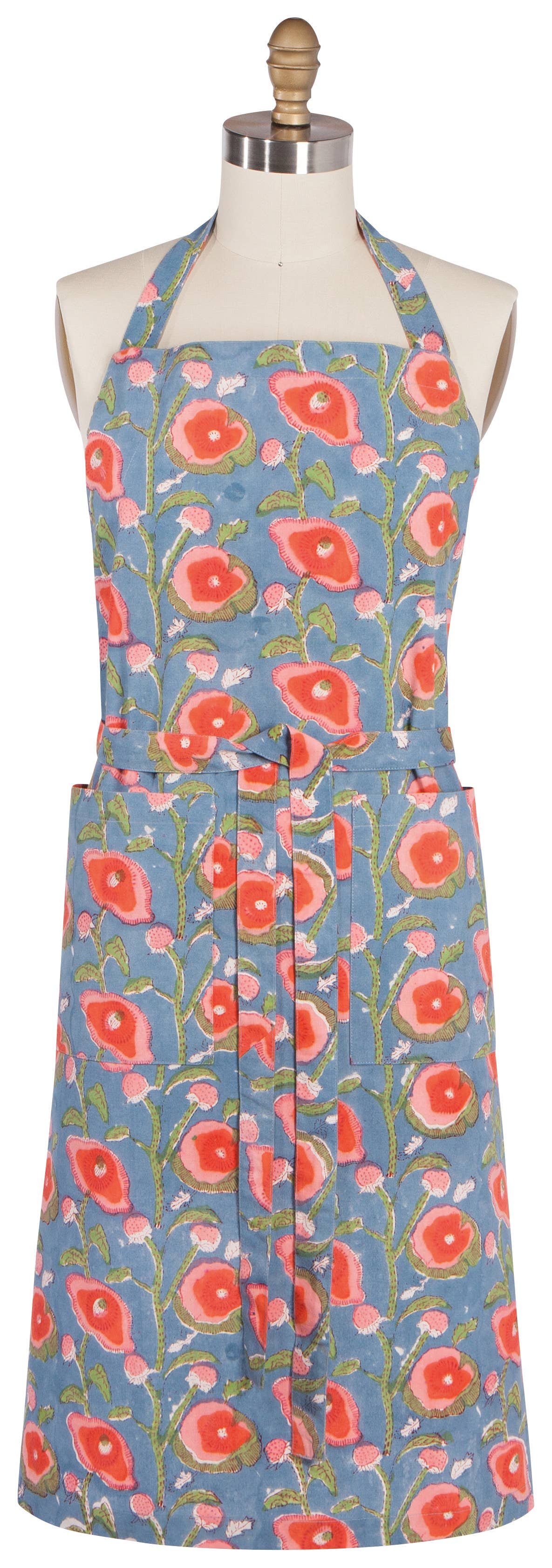 Poppy Block Print Apron