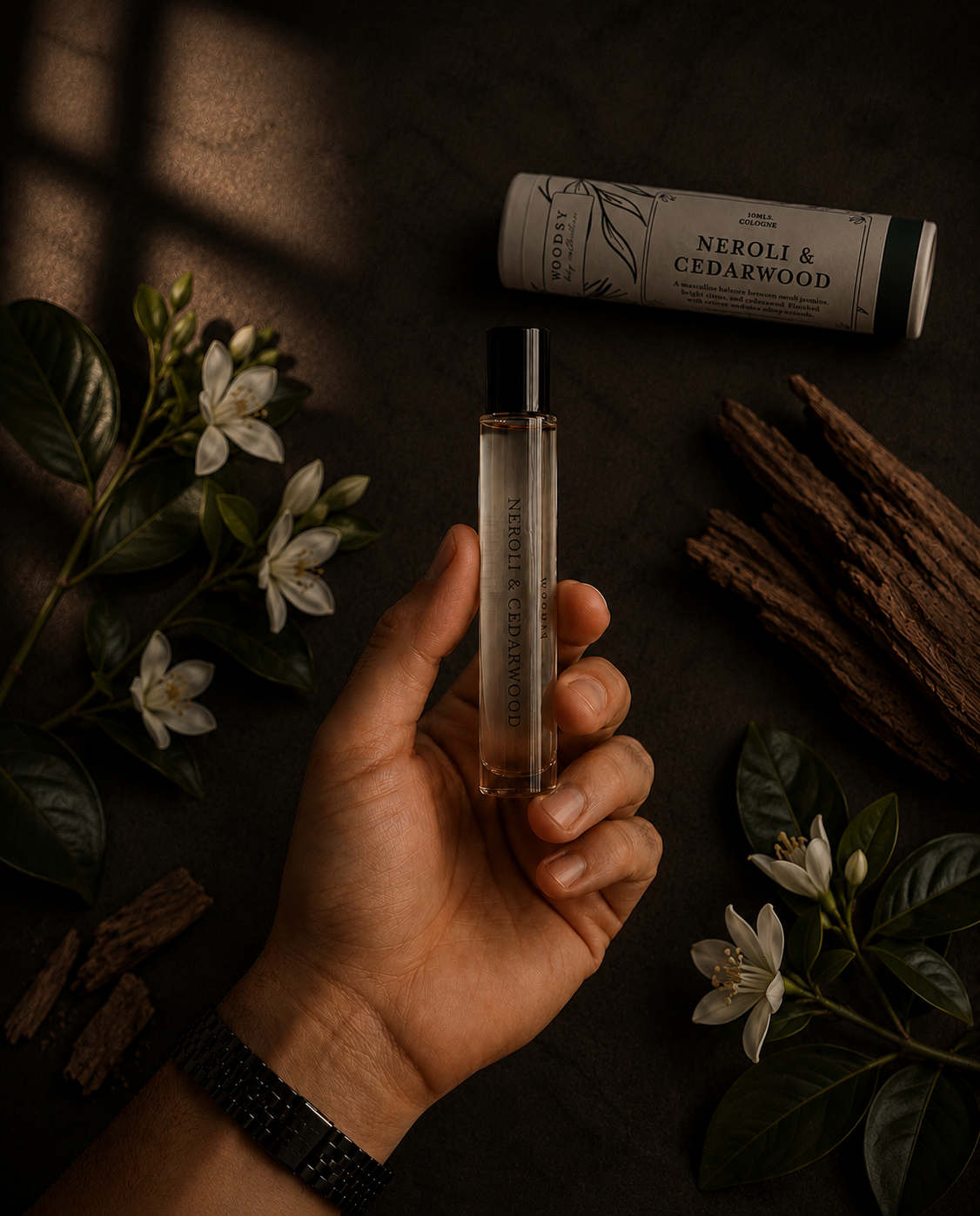 Neroli & Cedarwood Roll-On Cologne – Non-Toxic, 10ml