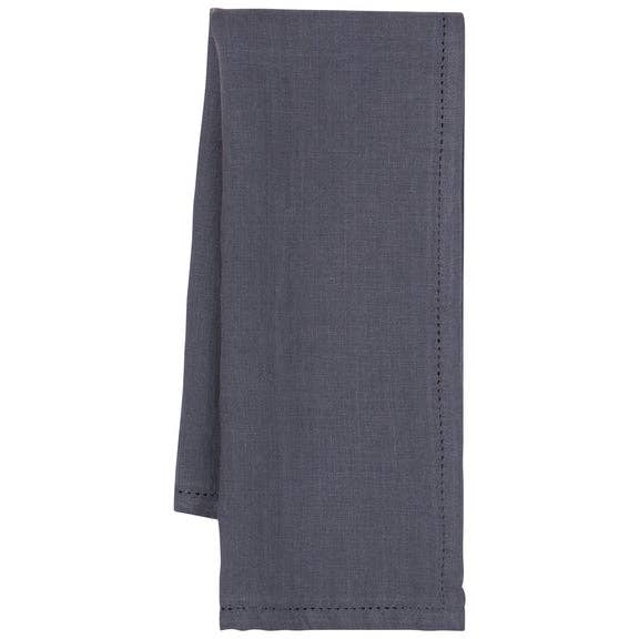 Charcoal Hemstitch Linen Dishtowel