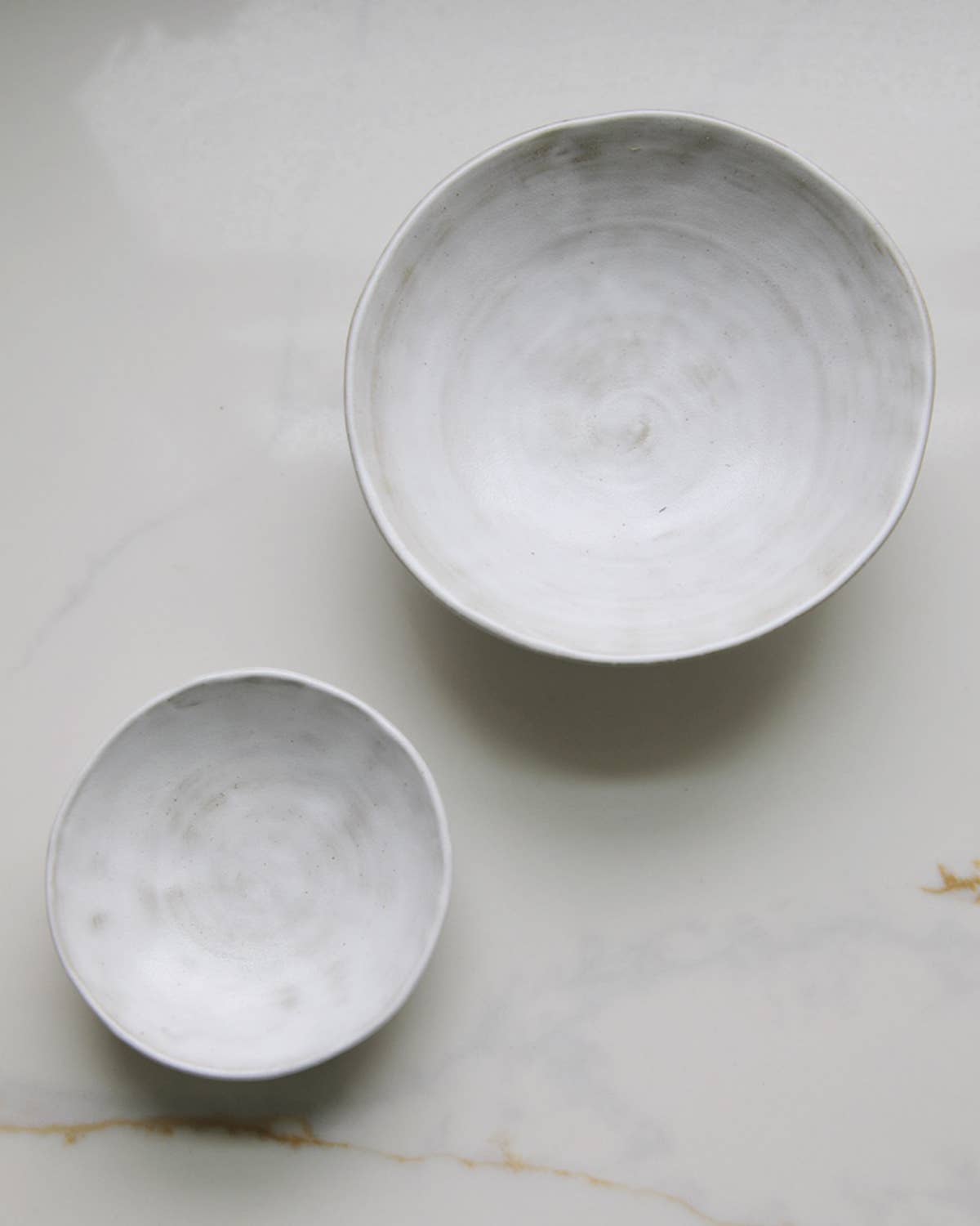 Footed Ceramic Bowl: White-S