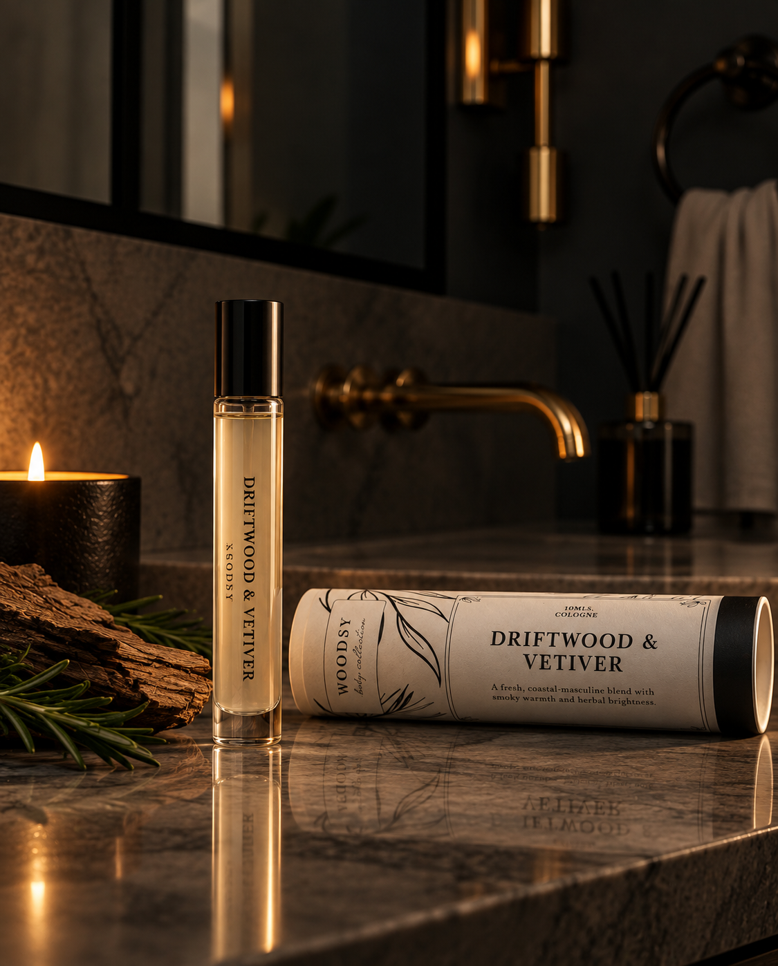 Driftwood & Vetiver – Roll-On Cologne