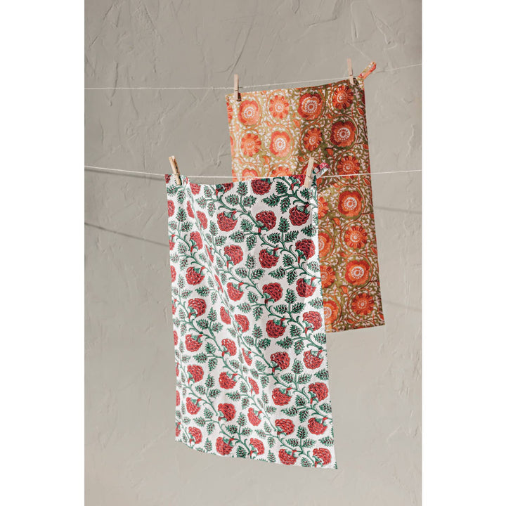 Carnation Block Print Apron