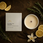 La Vie a la Maison | Gold Lid & Boutique Box 12oz Wooden Wick Candle