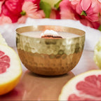 Gardenia & Grapefruit  l  Solid Brass 14oz Soy Candle