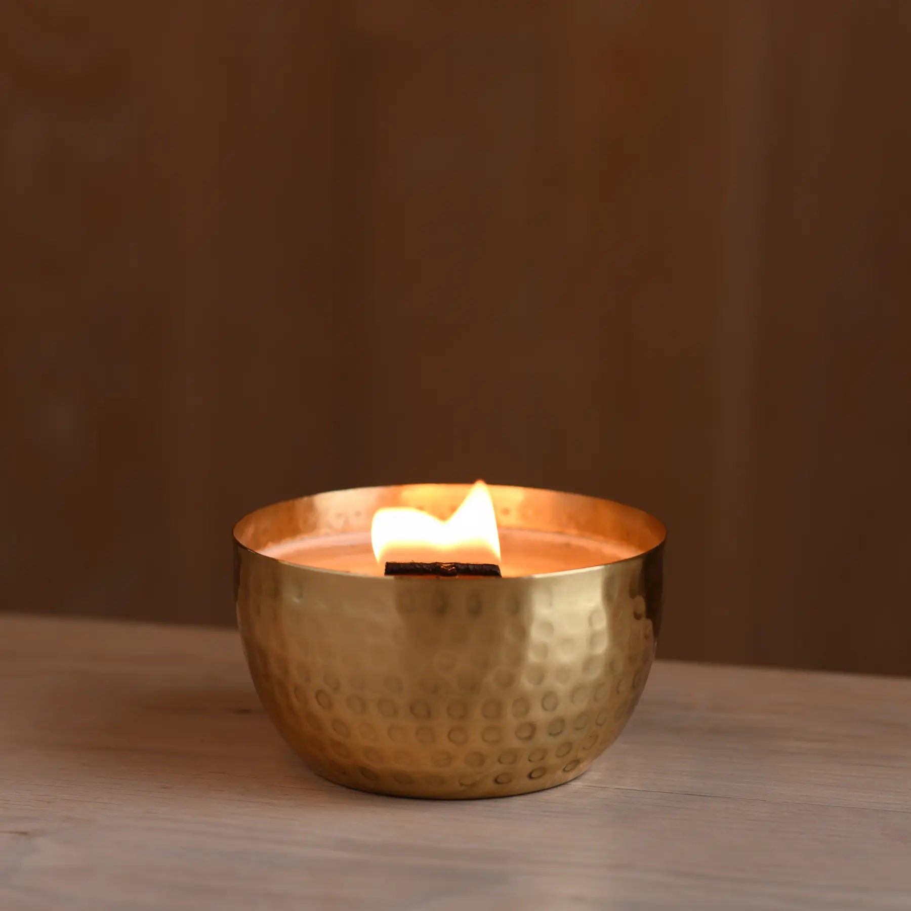 Cashmere Vanilla & Warm Amber  l  Solid Brass 14oz Soy Candle