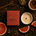 Grapefruit & Cardamom Tea | Gold Lid & Boutique Box 12oz Wooden Wick Candle