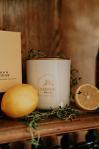 Fresh Lemon & Crushed Thyme/ Gold Lid/12 oz/WoodWick