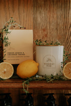 Fresh Lemon & Crushed Thyme/ Gold Lid/12 oz/WoodWick
