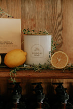 Fresh Lemon & Crushed Thyme/ Gold Lid/12 oz/WoodWick