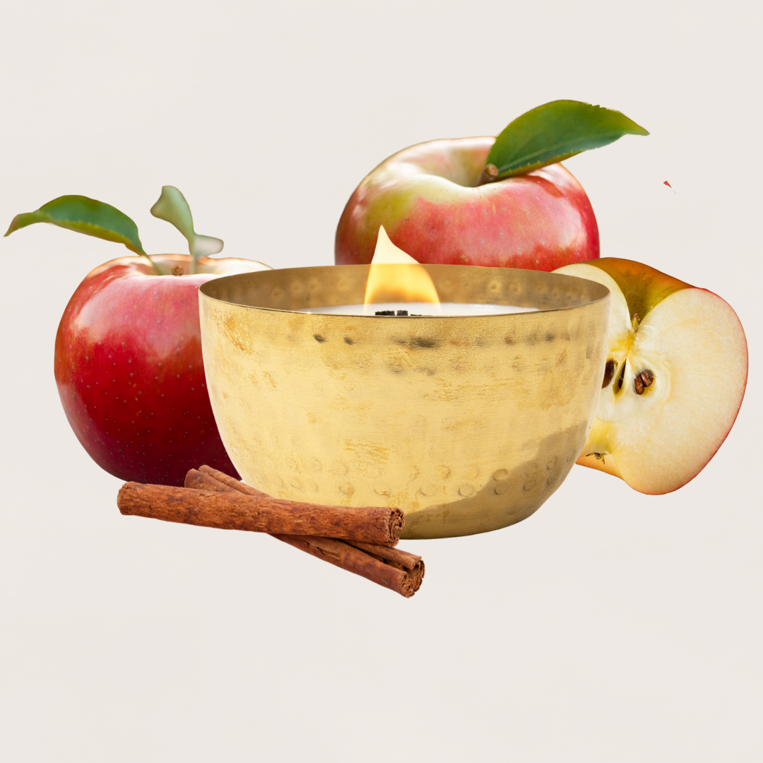 Honeycrisp Cider & Cinnamon  l  Solid Brass 14oz Soy Candle