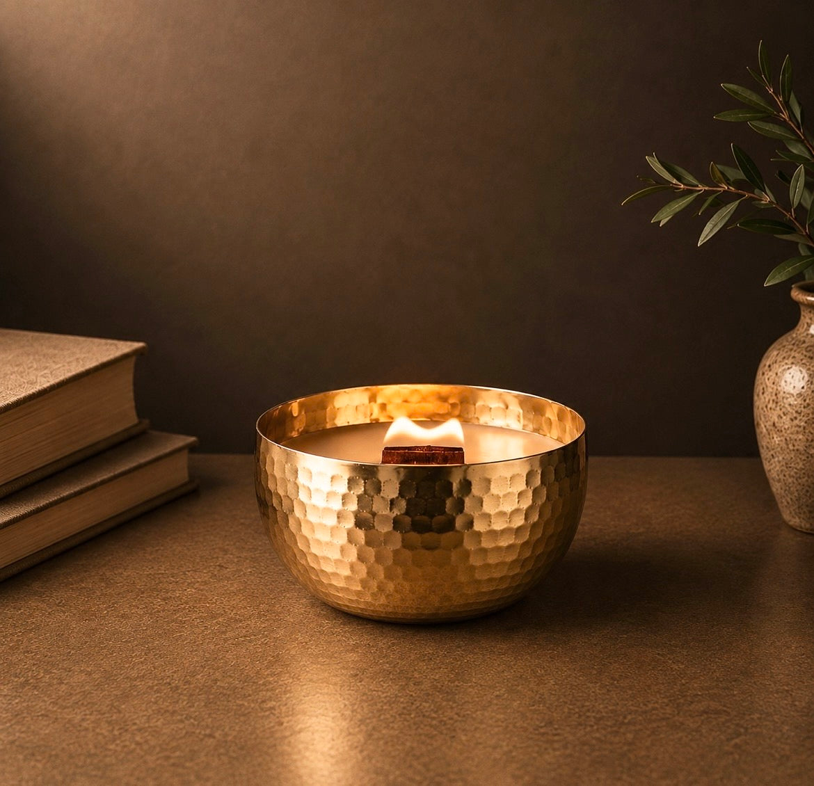Fresh Lemon & Crushed Thyme   l  Solid Brass 14oz Soy Candle