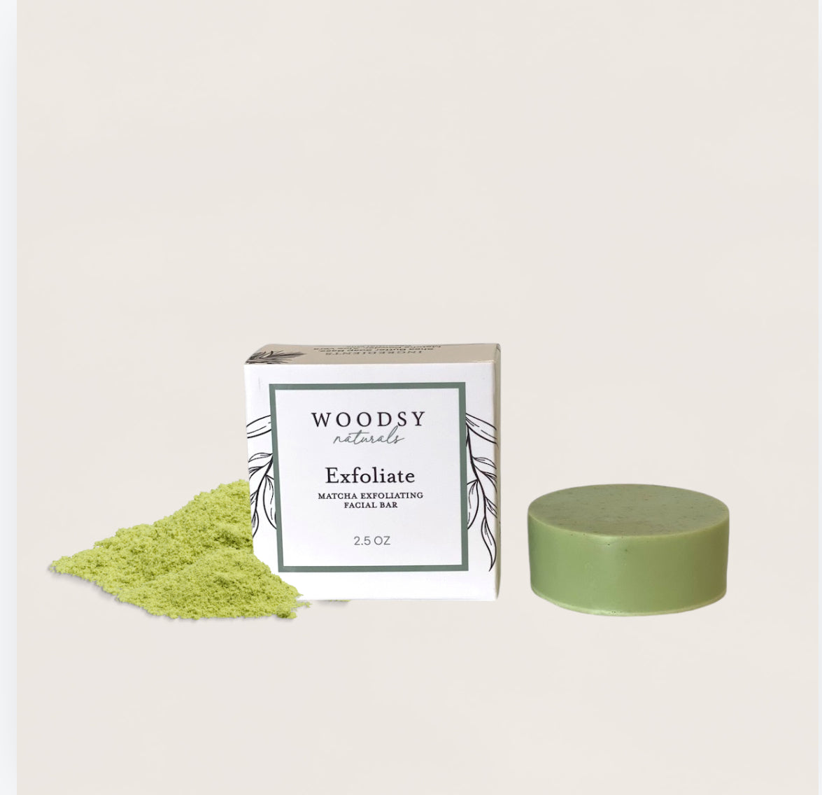 EXFOLIATE Matcha Facial Bar - Woodsy Naturals