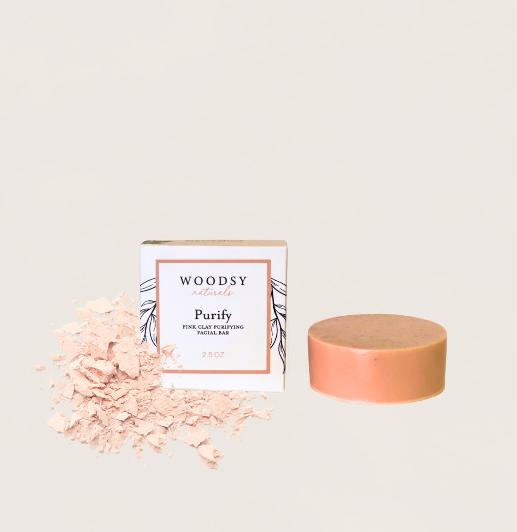 PURIFY Pink Clay Facial Bar - Woodsy Naturals