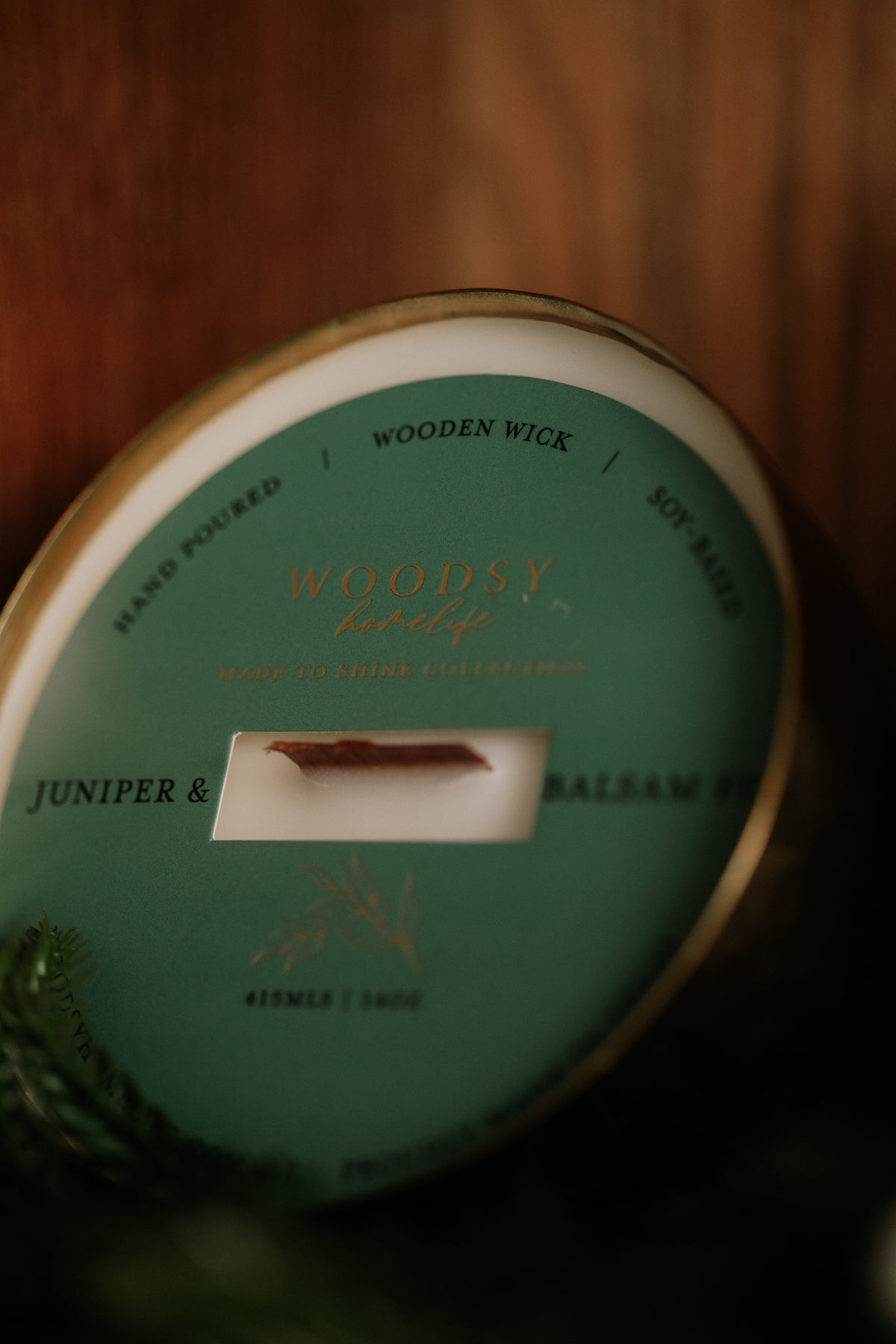 Juniper & Balsam Fir  l  Solid Brass 14oz Soy Candle