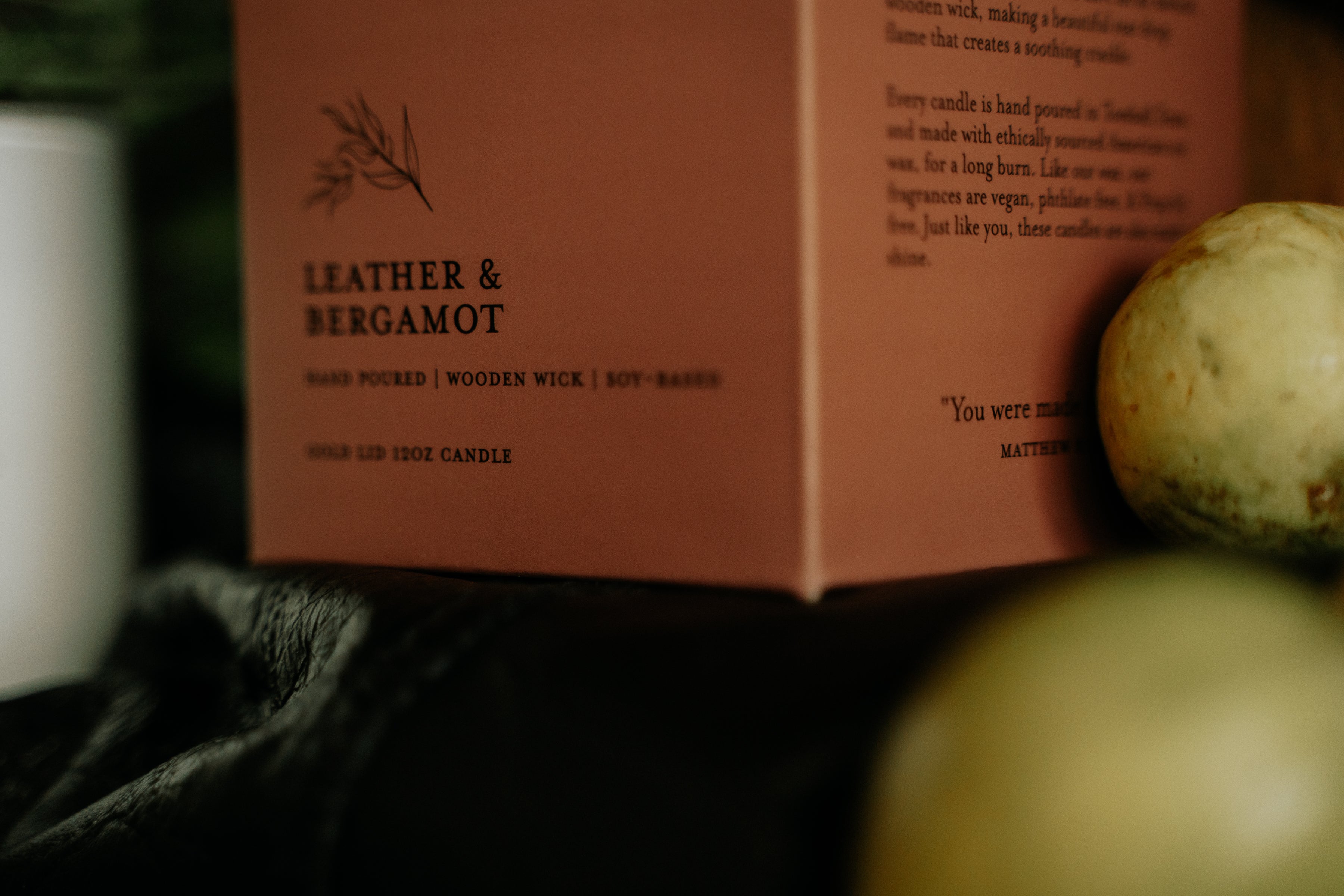 Leather & Bergamot   l Black Lid Boxed Candle