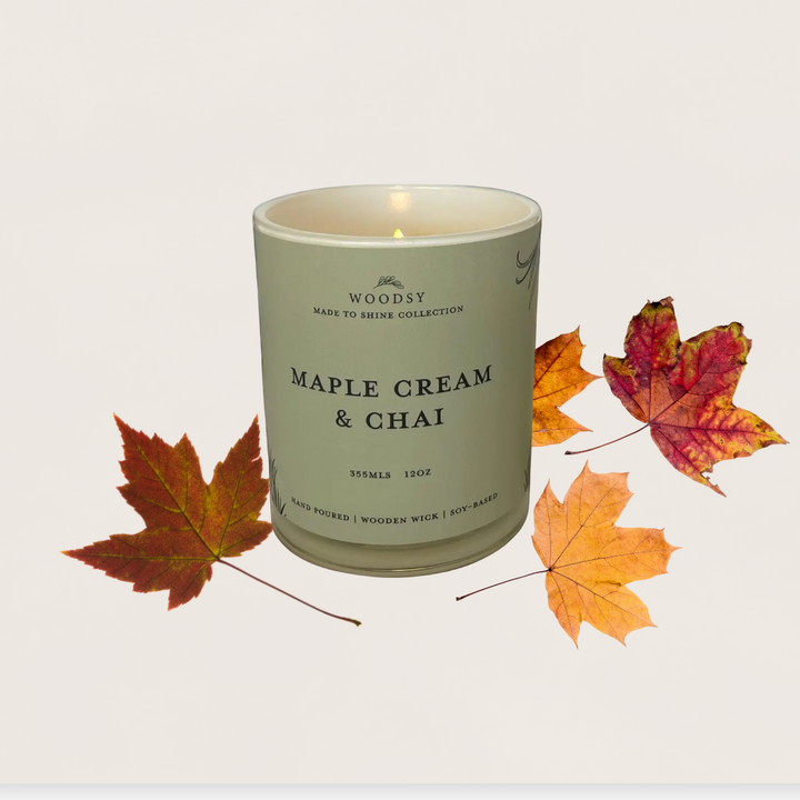 Maple Cream & Chai - 12oz Golden Lid Candle | Wood Wick