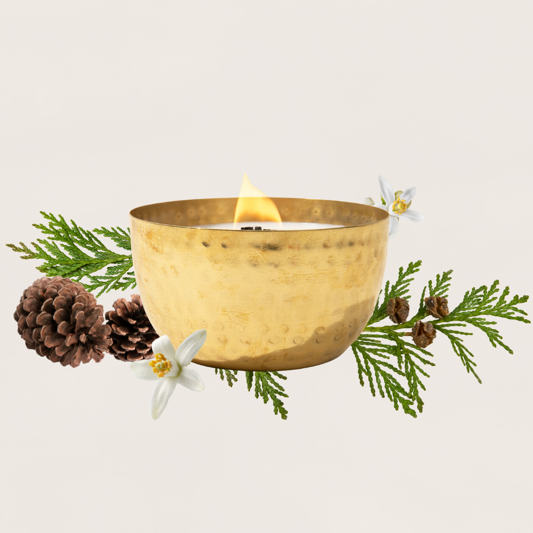 Neroli & Cedarwood   l  Solid Brass 14oz Soy Candle