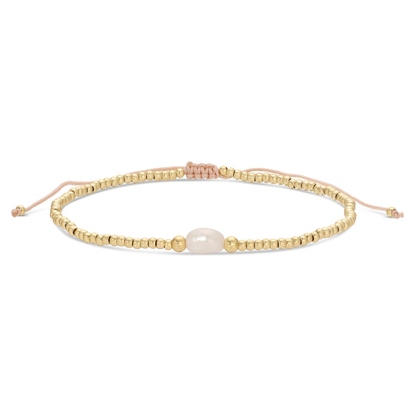 Adjustable Bracelet with Single Pearl