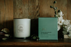 Plum Blossom & Cypress | Gold Lid & Boutique Box 12oz Candle