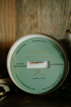 Plum Blossom & Cypress  l  Solid Brass 14oz Soy Candle