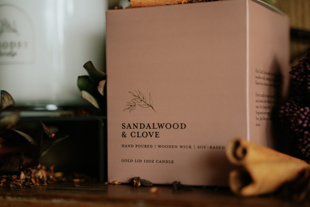 Sandalwood & Cloves l Gold Lid Boxed Candle
