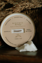 Santal & Shea Butter  l  Solid Brass 14oz Soy Candle