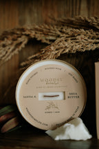 Santal & Shea Butter  l  Solid Brass 14oz Soy Candle