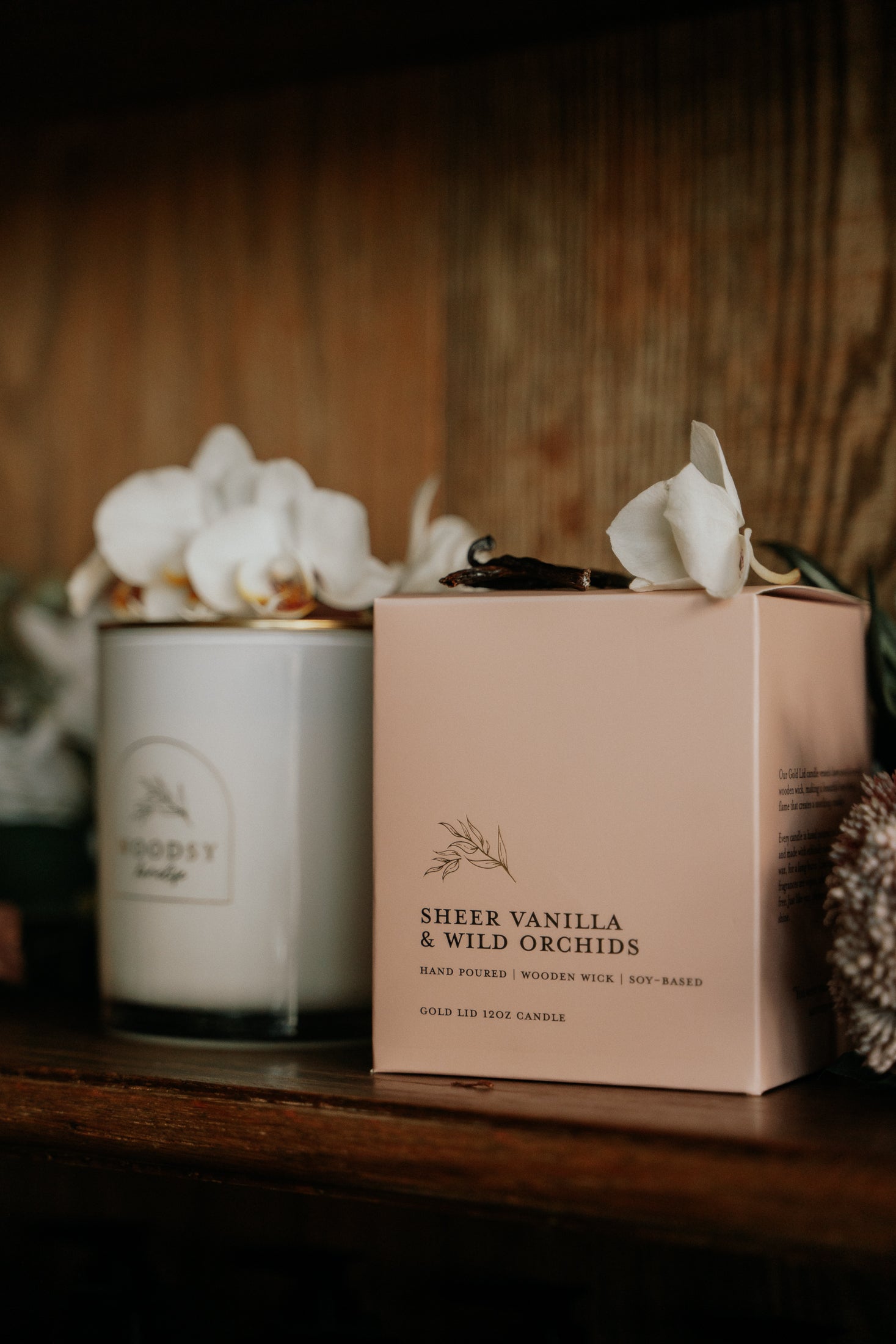 Sheer Vanilla & Wild Orchids l Gold Lid Candle & Boutique Box