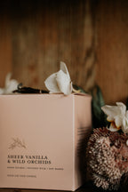 Sheer Vanilla & Wild Orchids l Gold Lid Candle & Boutique Box