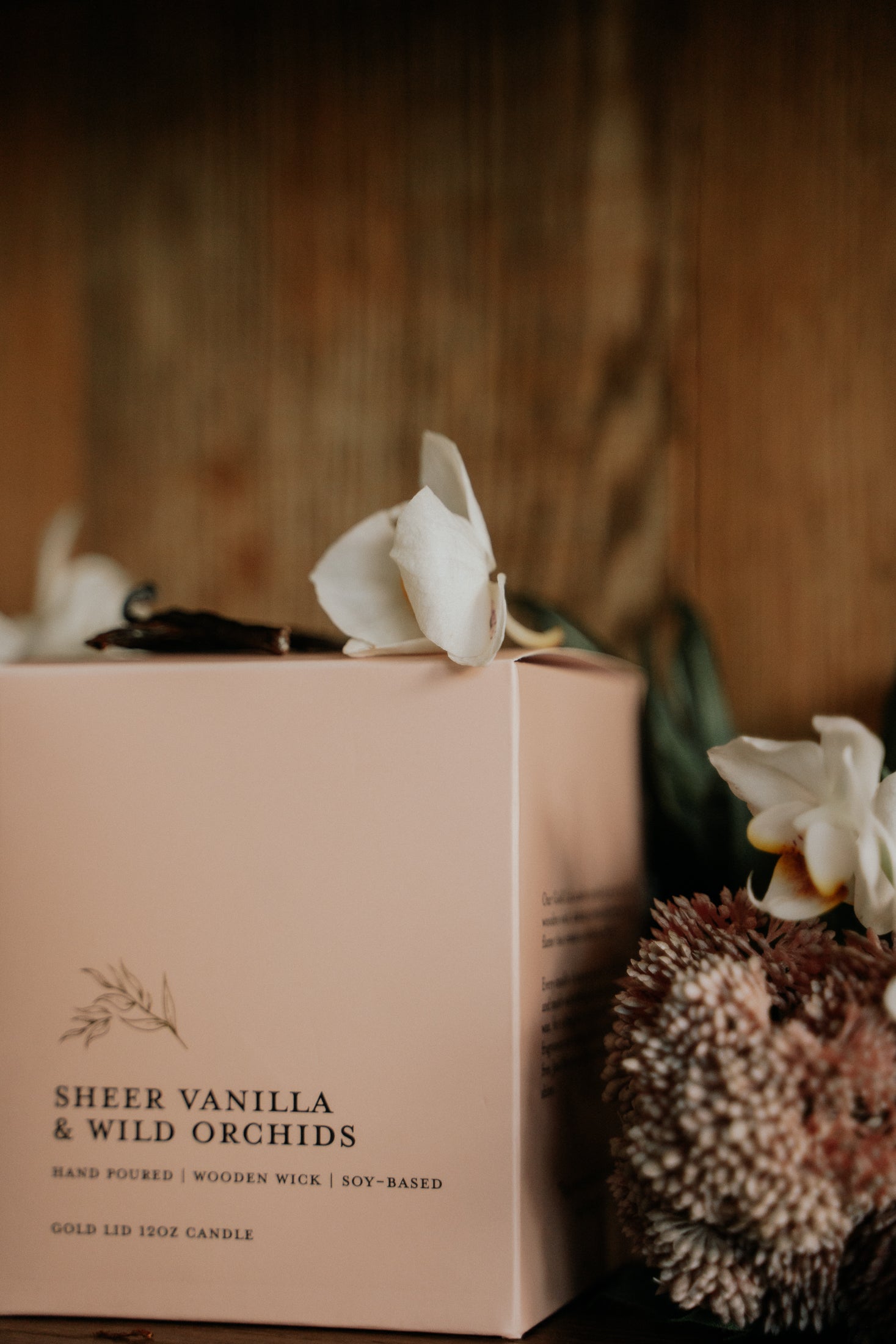 Sheer Vanilla & Wild Orchids l Gold Lid Candle & Boutique Box