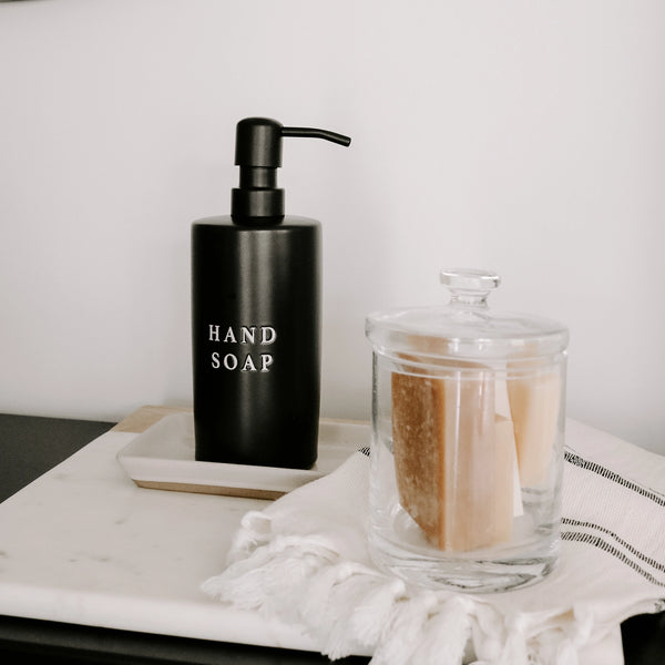 Black Stoneware Hand Soap Dispenser 15oz