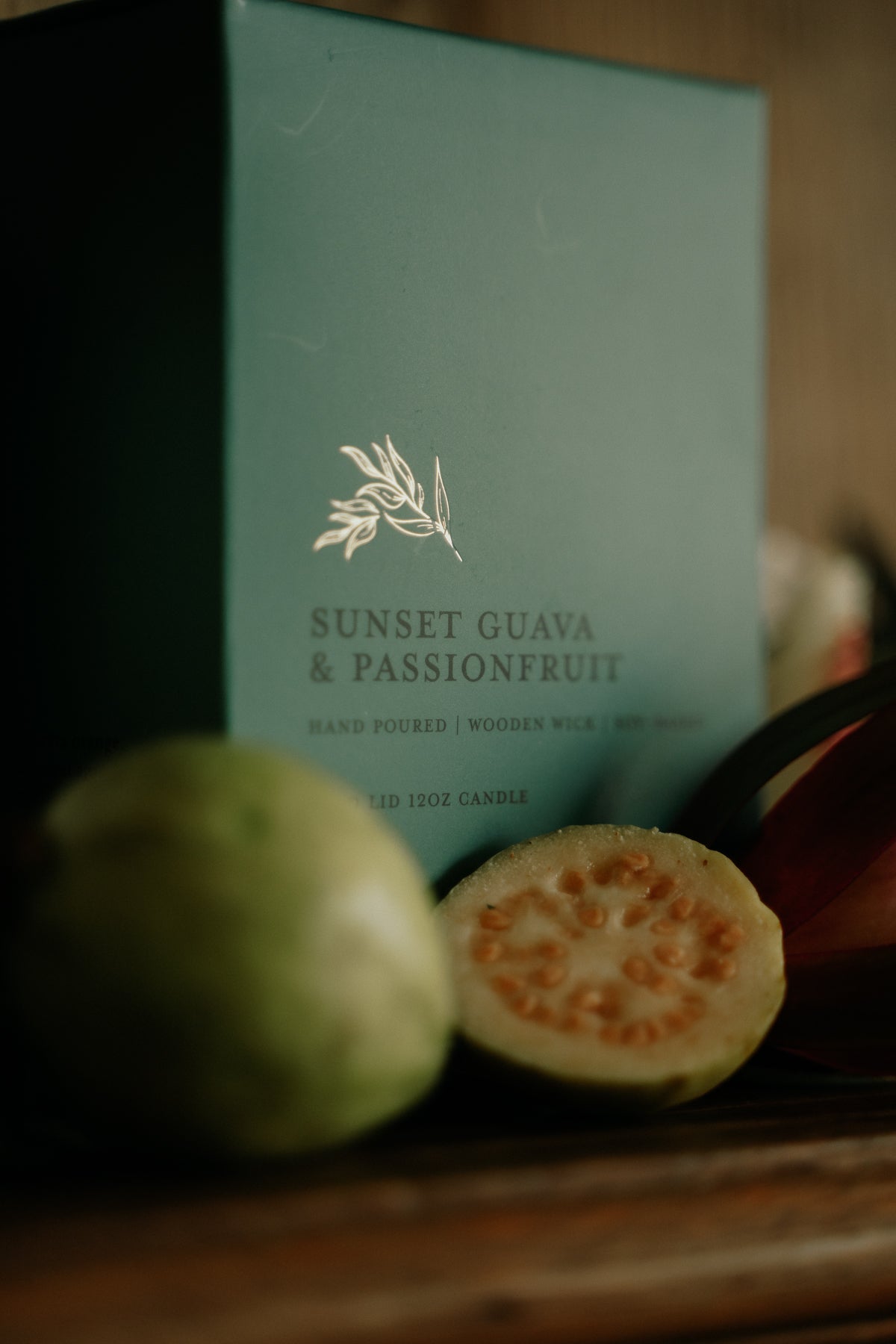 Sunset Guava & Passionfruit l Gold Lid Candle & Boutique Box
