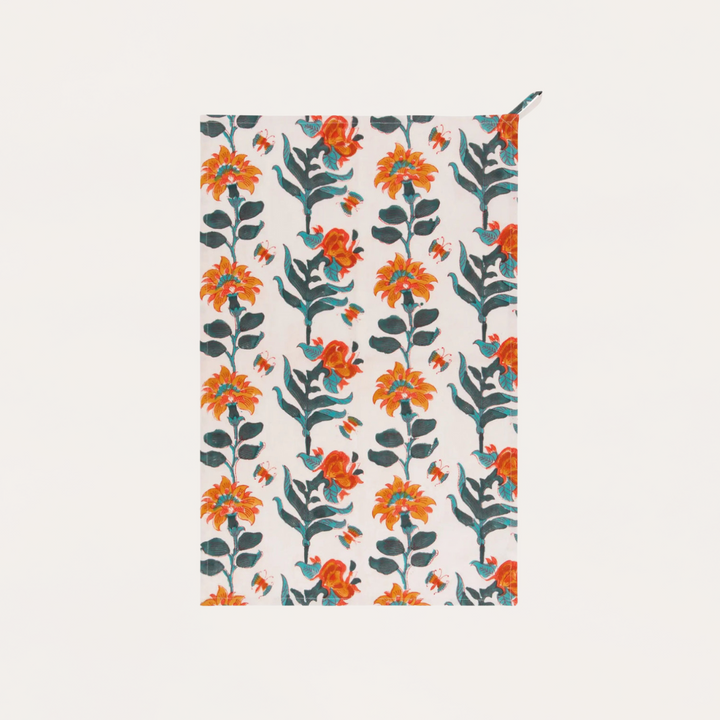 Marigold Block Print Dishtowel