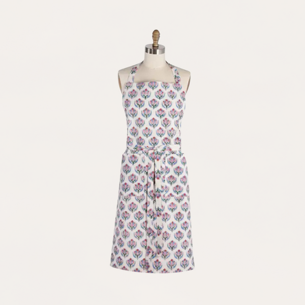 Bouquet Block Print Apron