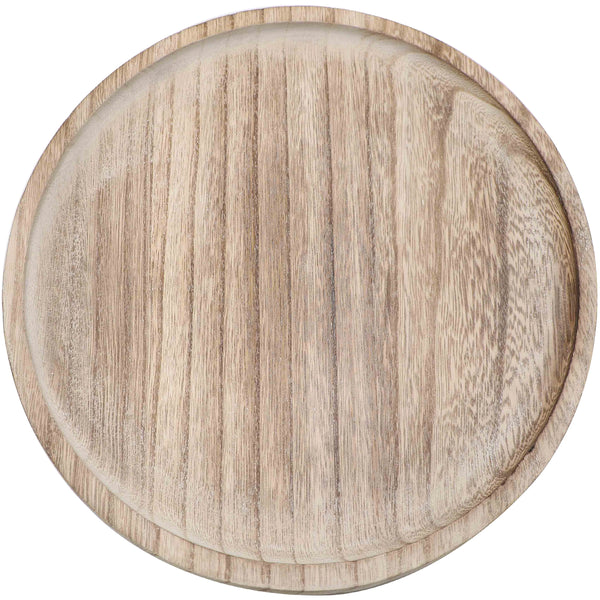 Large Rustic Round Wood Tray- Handmade