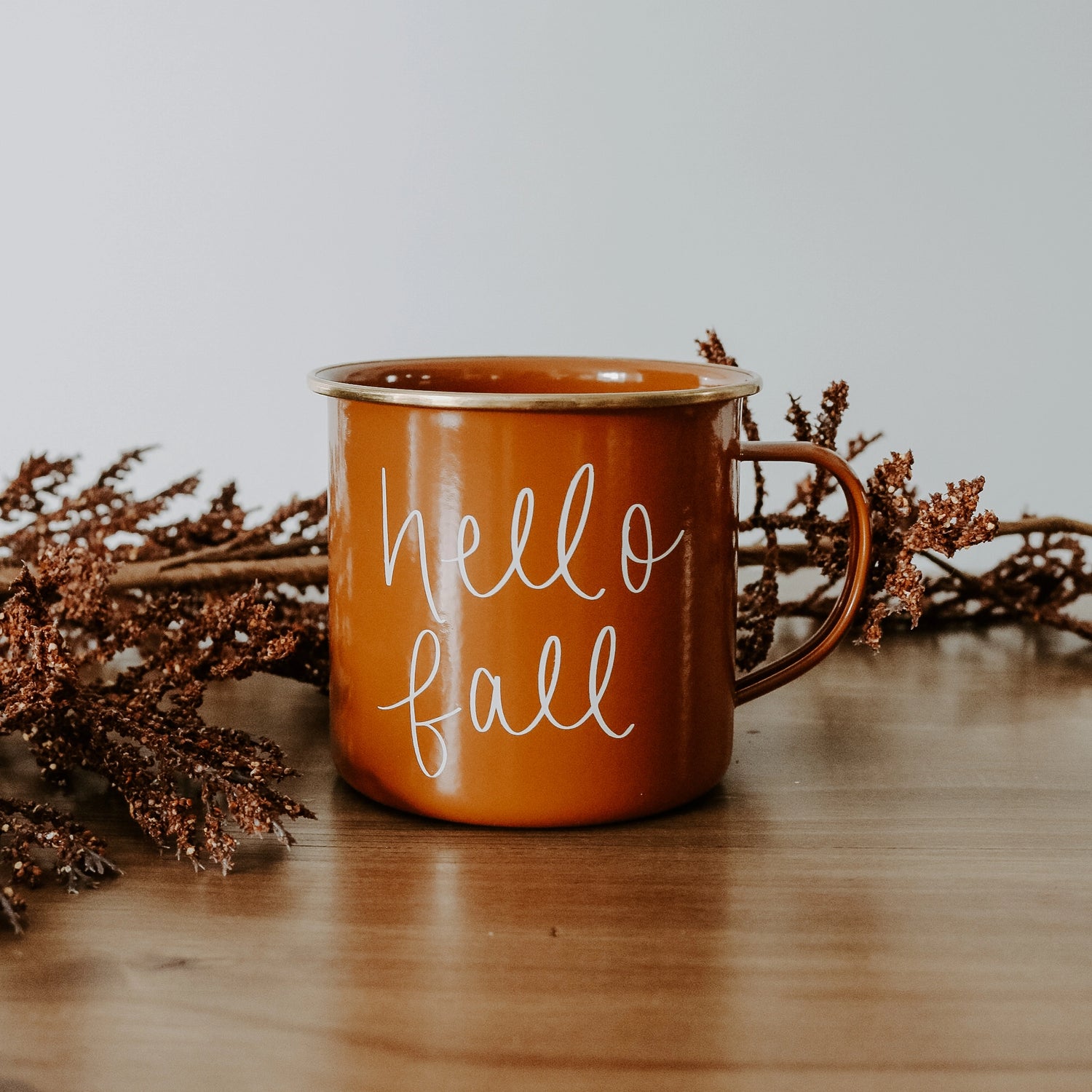 Hello Fall Burnt Orange Coffee Mug – Woodsy Home Life