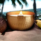 Toasted Coconut & Banana Nectar  l  Solid Brass 14oz Soy Candle