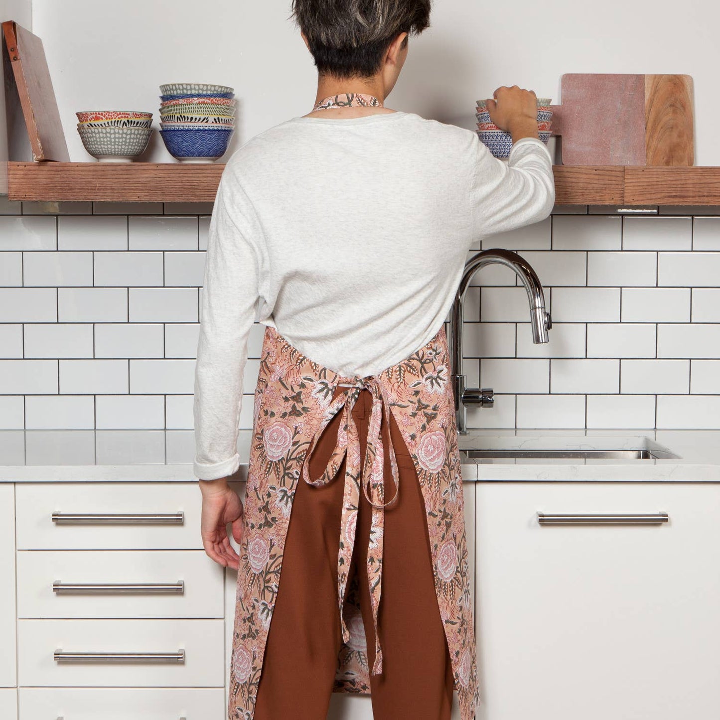 Blossom Block Print Apron