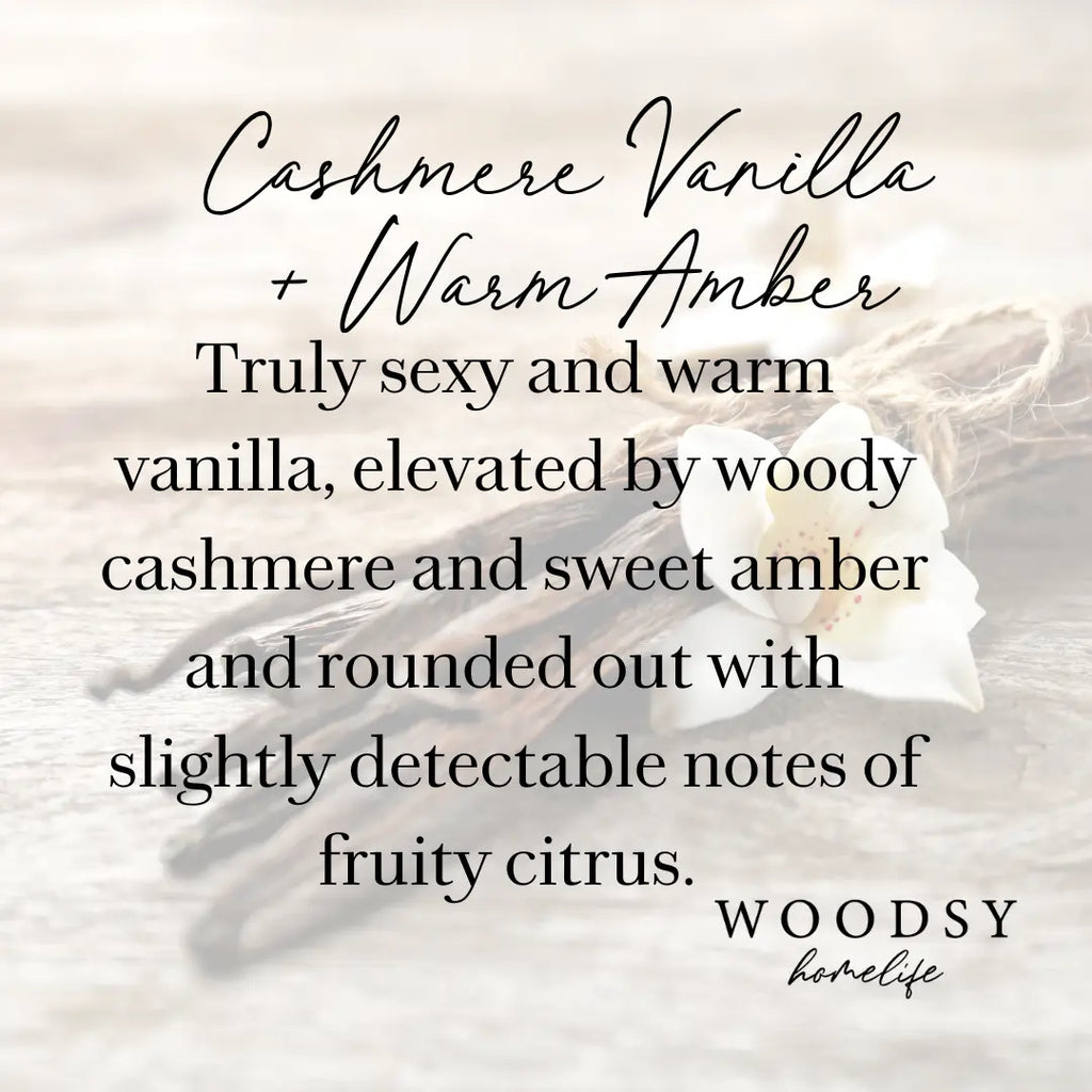 Cashmere Vanilla & Warm Amber  l  Solid Brass 14oz Soy Candle