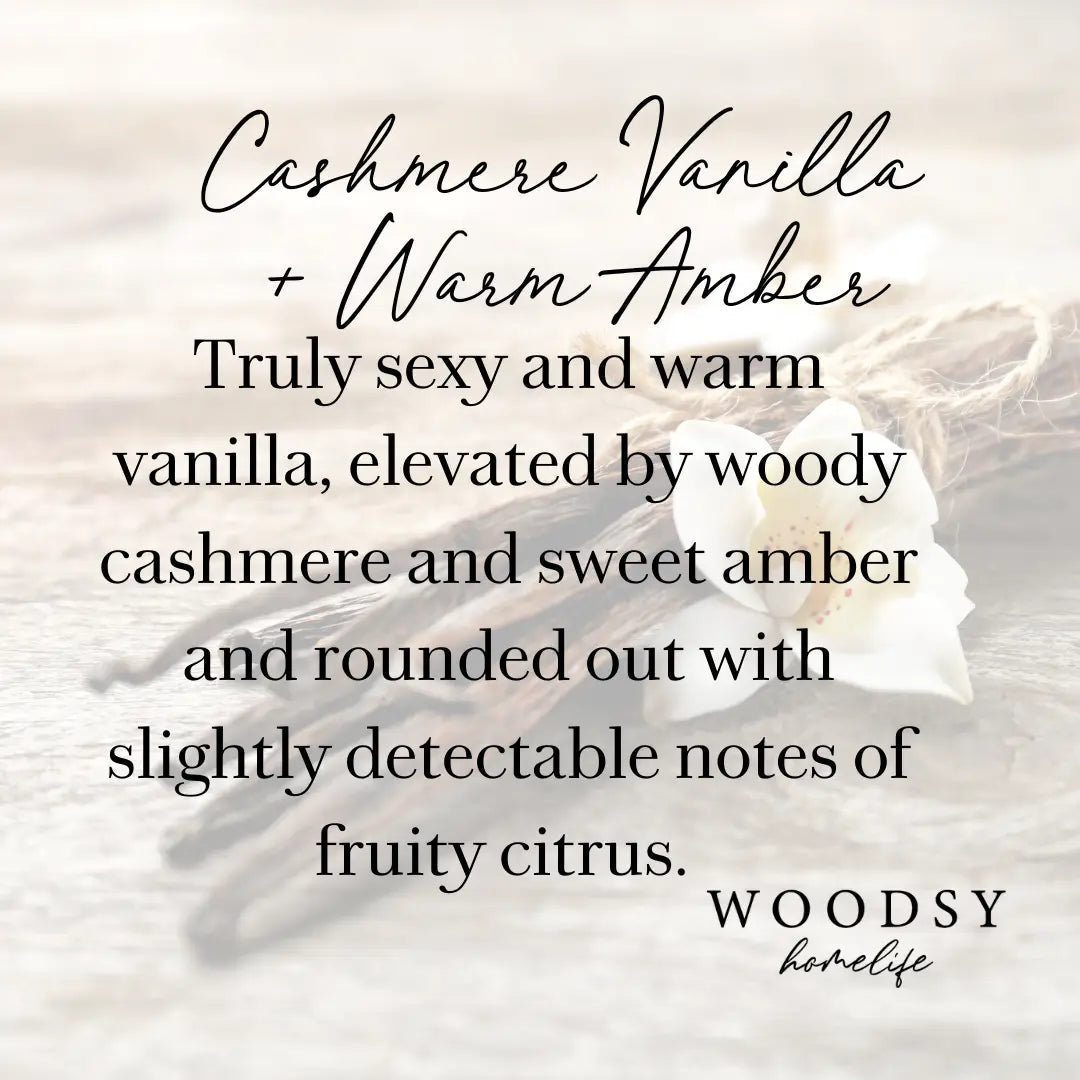 Cashmere Vanilla & Warm Amber  l  Solid Brass 14oz Soy Candle