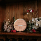 Champagne & Pink Raspberries-Solid Brass14oz Pure Soy Candle