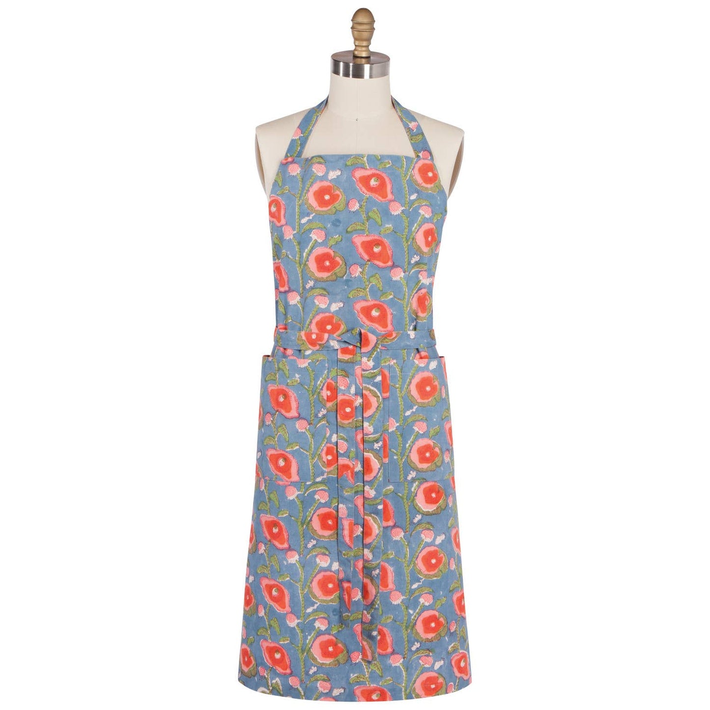 Poppy Block Print Apron