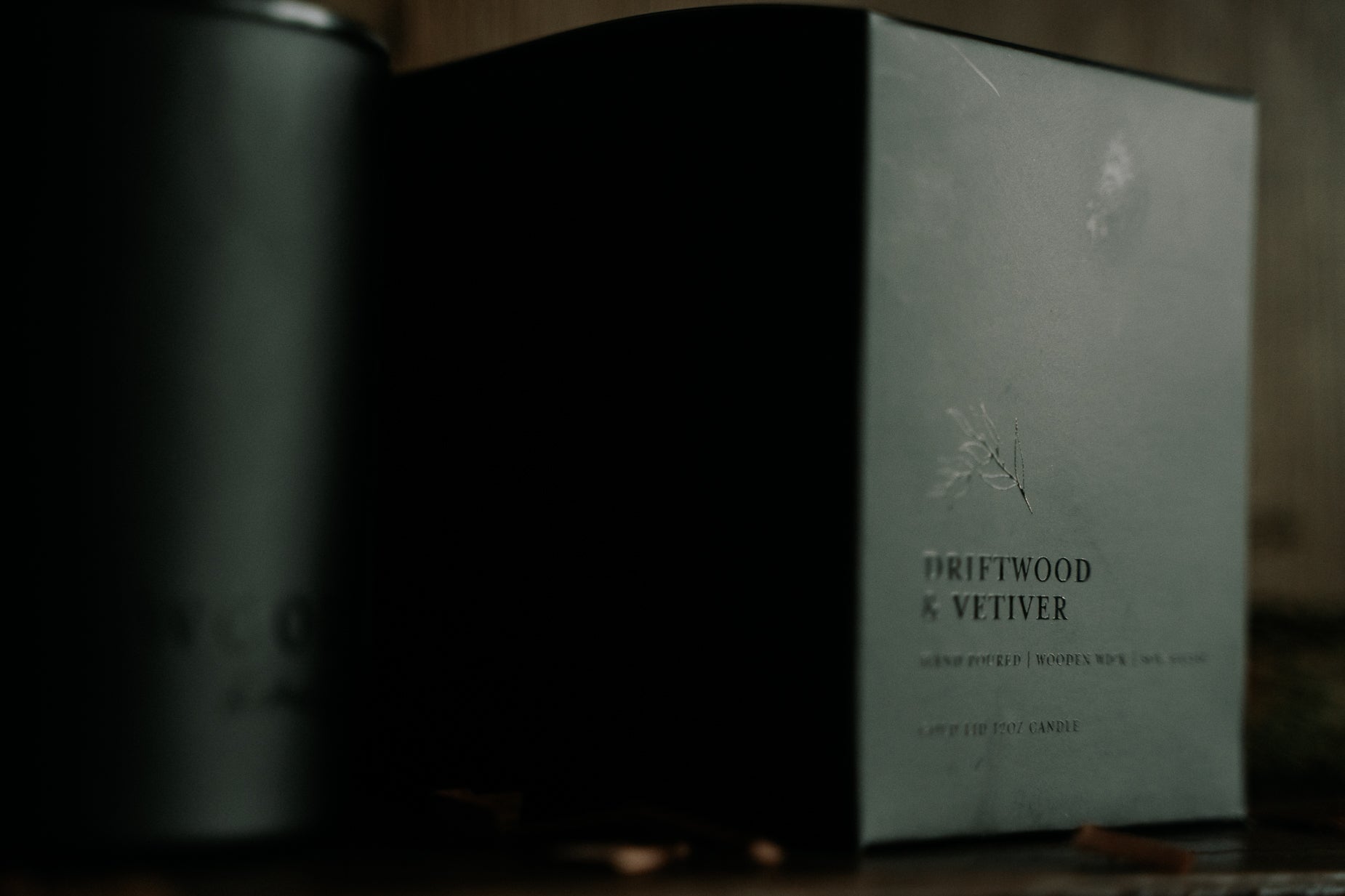 Driftwood & Vetiver -12oz | Black Lid Boxed Candle